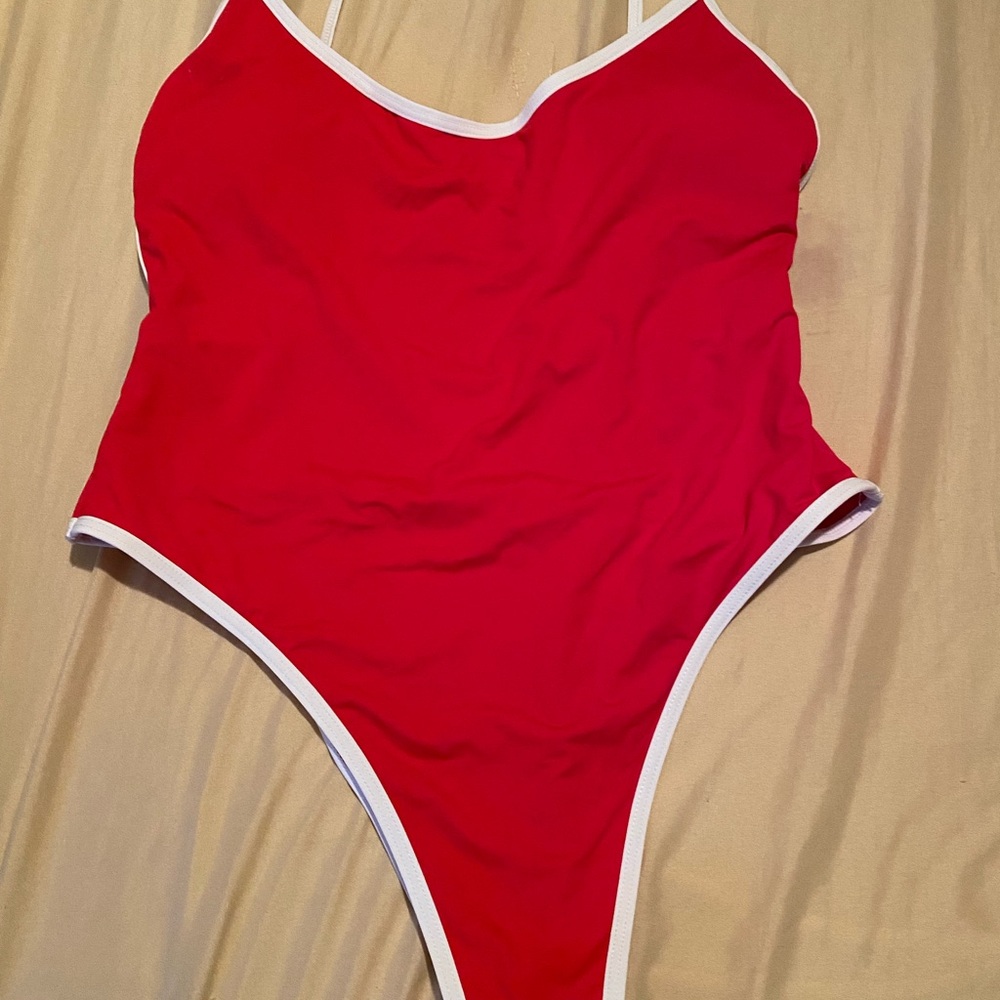 Garage Red and White swimsuit One Piece sz L